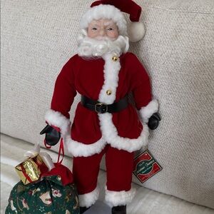1992 Santa Claus Bag Gifts Figurine Doll Christmas Fantasy Special Edition Porc